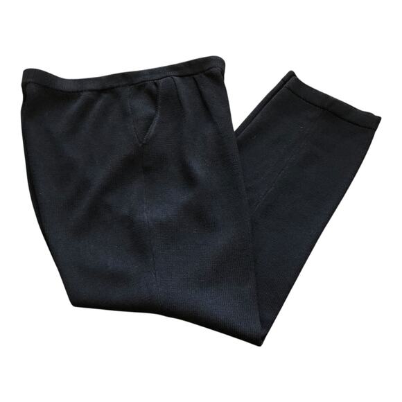 St. John Black Santana Knitted Pull On Straight Leg Outdoor Pants Womens Size 10 - Picture 5 of 13